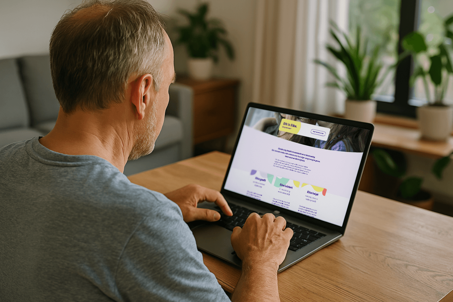 man met Elke website